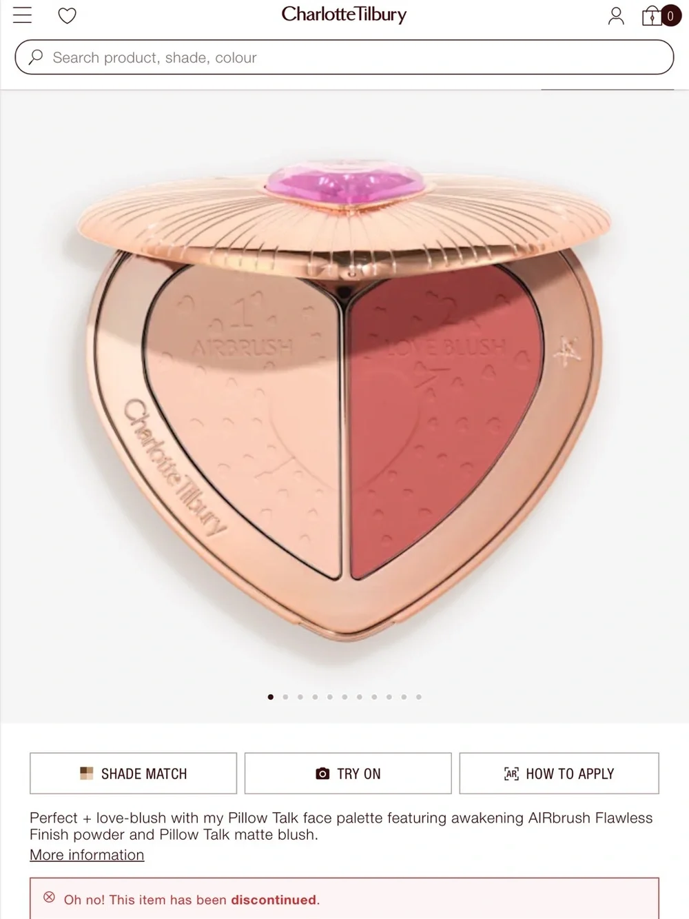 Charlotte Tilbury Soulmate’s Face Palette — Pillow Talk Flawless Peach